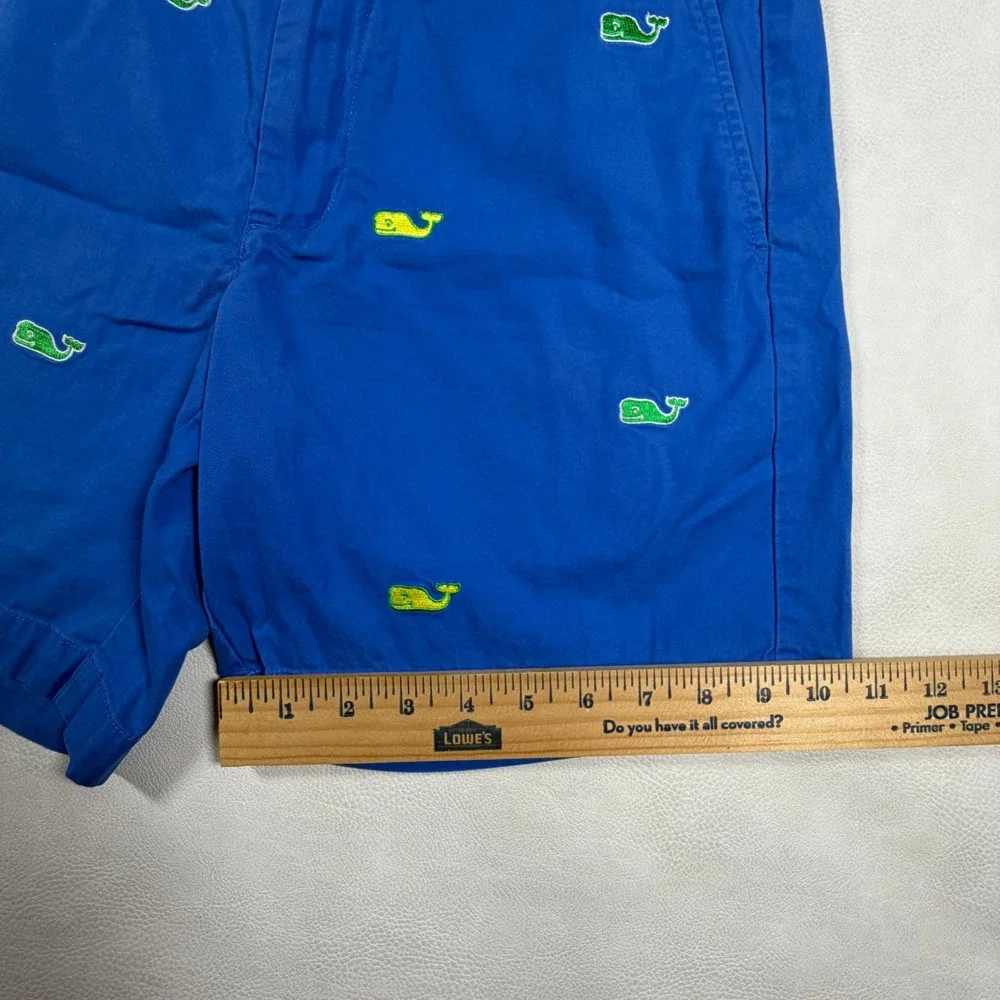 Vineyard Vines Mens 30 Breaker Shorts Blue Embroidered‎ Whales Chino Cotton Prep